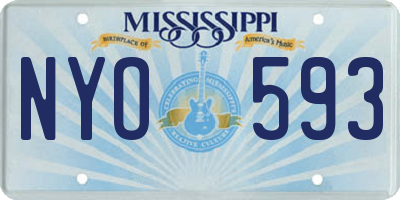 MS license plate NYO593