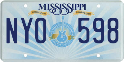 MS license plate NYO598