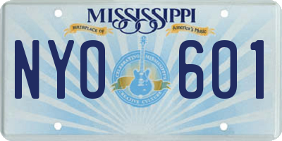 MS license plate NYO601