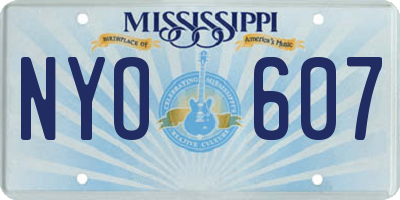 MS license plate NYO607