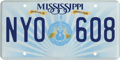 MS license plate NYO608