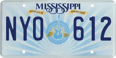 MS license plate NYO612
