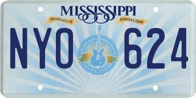 MS license plate NYO624