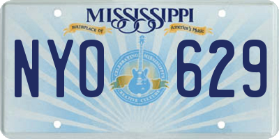 MS license plate NYO629