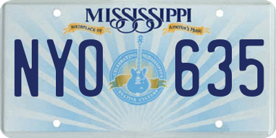 MS license plate NYO635