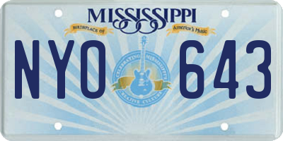 MS license plate NYO643