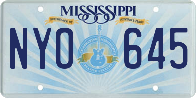 MS license plate NYO645