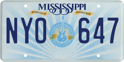 MS license plate NYO647