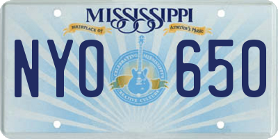 MS license plate NYO650