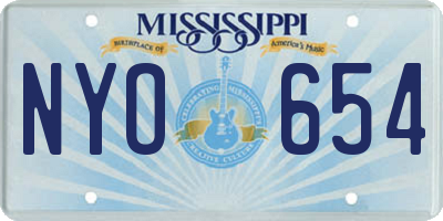 MS license plate NYO654