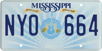 MS license plate NYO664