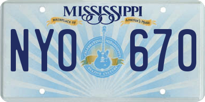 MS license plate NYO670