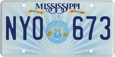 MS license plate NYO673