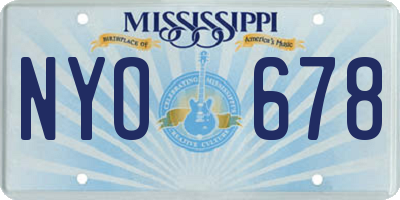 MS license plate NYO678