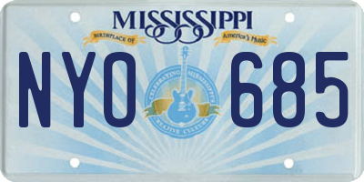 MS license plate NYO685