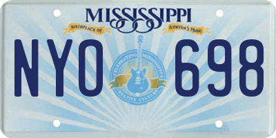 MS license plate NYO698