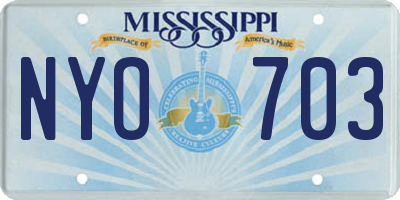 MS license plate NYO703