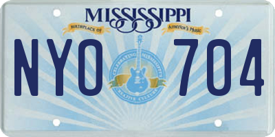 MS license plate NYO704
