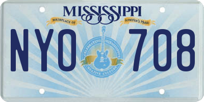 MS license plate NYO708