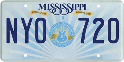 MS license plate NYO720