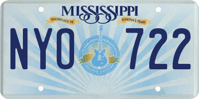 MS license plate NYO722