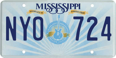 MS license plate NYO724