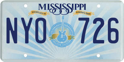 MS license plate NYO726