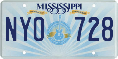 MS license plate NYO728