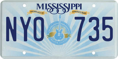 MS license plate NYO735
