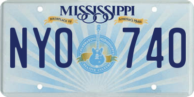 MS license plate NYO740