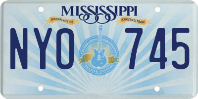 MS license plate NYO745