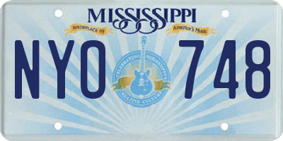 MS license plate NYO748