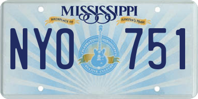 MS license plate NYO751