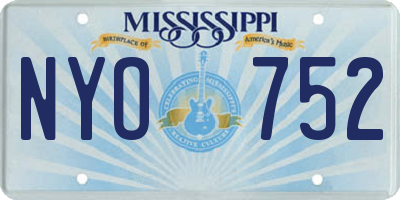 MS license plate NYO752
