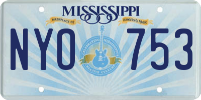 MS license plate NYO753
