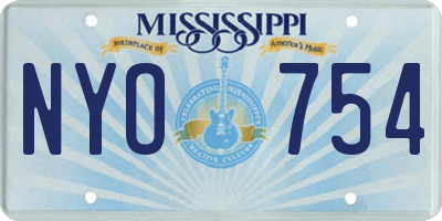 MS license plate NYO754