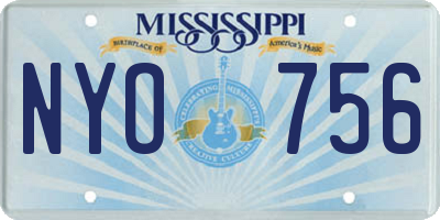 MS license plate NYO756