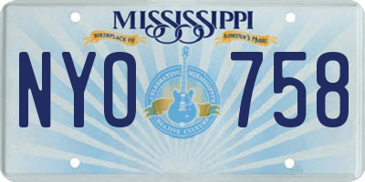 MS license plate NYO758