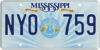 MS license plate NYO759