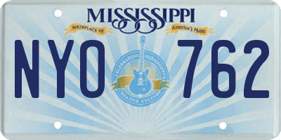 MS license plate NYO762