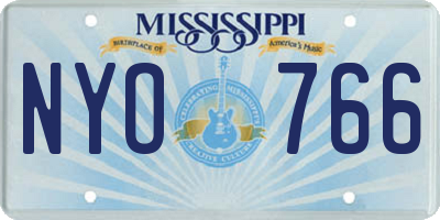 MS license plate NYO766