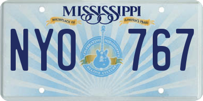 MS license plate NYO767