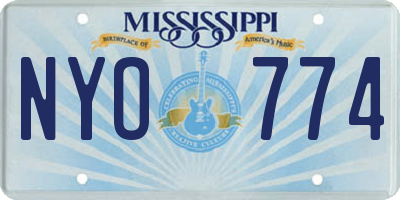 MS license plate NYO774