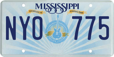 MS license plate NYO775