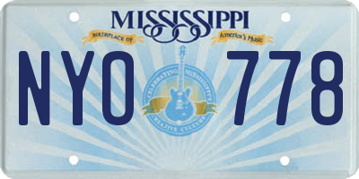 MS license plate NYO778