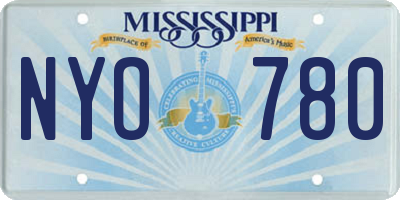 MS license plate NYO780