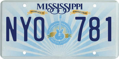 MS license plate NYO781
