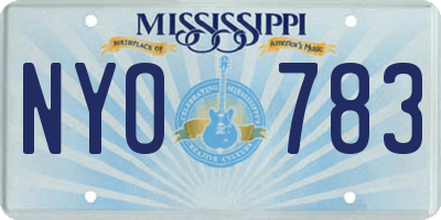 MS license plate NYO783
