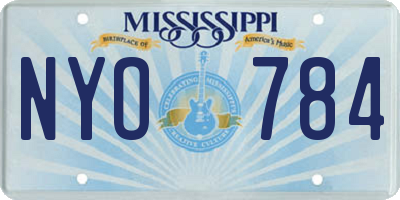 MS license plate NYO784