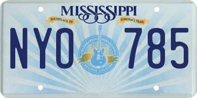 MS license plate NYO785